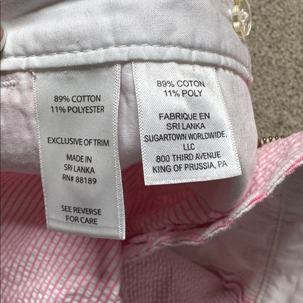 Lilly Pulitzer Buttercup Pink Seersucker Scallop Hem Shorts Size 00 - Picture 13 of 16